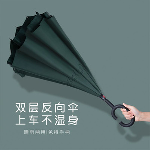 高级感雨伞全自动一键开合ins风简约反向收伞汽车专用八骨长柄伞