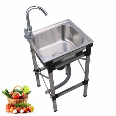 水池简易台盆不锈钢水槽洗碗池单个单独带支架洗碗架洗菜池手盆