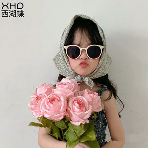 刘亦菲同款粉色玫瑰复古焦边仿真花客厅餐桌摆件装饰假花拍照道具