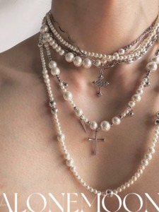 Rimor 原创设计珍珠钛钢长项链多种佩戴方式 锁骨链choker