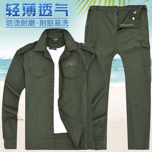 纯棉夏季薄款工作服夏天工作服薄款劳保服工装电焊工人服装男女款