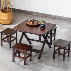 小折叠四方桌子简易家用正方形折叠桌阳台小茶几餐桌楠竹全竹桌子
