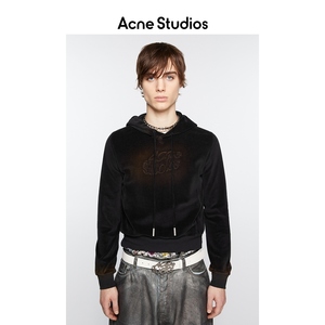 Acne Studios男女同款复古光泽感毛绒连帽套头运动衫卫衣