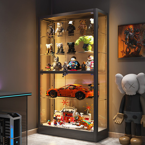 2.4m高手办展示柜带锁乐高模型玻璃手办柜家用玩具收藏品收纳柜子