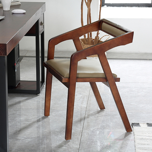 北欧全实木椅子靠背椅特价原木新中式客厅餐椅轻奢现代家用软坐垫