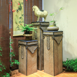 户外新中式展示柱茶室客厅如意仿石柱子装饰摆件花园阳台花盆底座