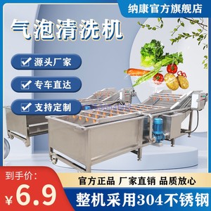 商用包装的产品清洗风干线小葱韭菜气泡清洗机大型瓜果蔬菜洗果机