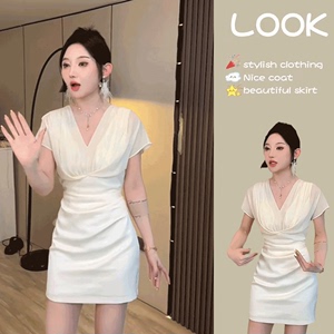 2024夏季新款韩系高级感气质连衣裙修身包臀短裙时尚性感裙子女装