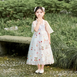 女童公主裙汉服夏季儿童汉服批发中国风儿童服装古装超仙表演服装