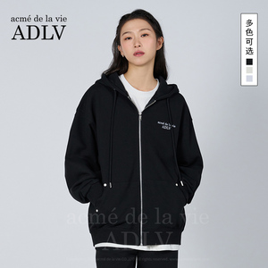 ADLV 潮流基本款刺绣连帽衫24SS宽松拉链卫衣休闲裤套装时尚纯棉