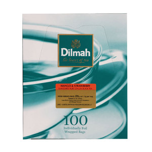 迪尔玛Dilmah茶 芒果草莓味红茶100小包餐饮装 水果味袋泡茶叶包