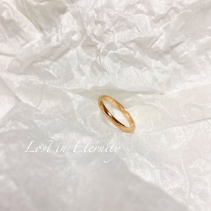 【Eternity】洗手免摘 细戒指经典款美国18K玫瑰金色光面对戒指环