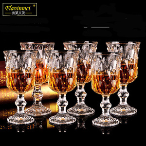 欧式水晶红酒杯套装6只家用大号酒杯创意葡萄红酒杯玻璃高脚杯
