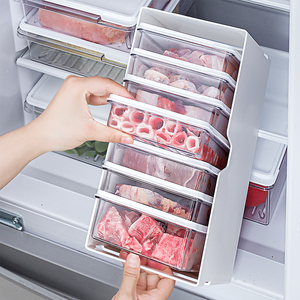 日本冷冻室备菜盒保鲜盒冰箱冷冻收纳盒食品级专用冻虾肉类储藏盒