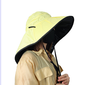 防晒帽超大帽檐黑胶渔夫太阳帽女防紫外线大头围遮阳帽子夏季户外
