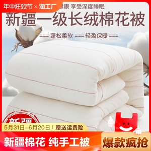 新疆一级长绒棉被棉花被子被芯棉絮床垫被褥子全棉纯棉花冬被水洗