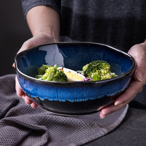 欧式窑变异形碗家用汤碗创意陶瓷饭碗水果沙拉碗个性餐具面碗菜碗