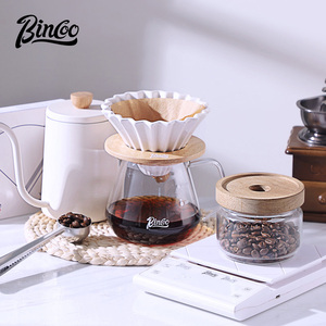 Bincoo折纸手冲咖啡壶套装滤杯V60陶瓷过滤器分享壶咖啡漏斗器具