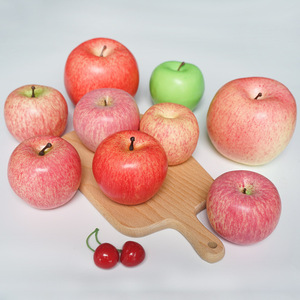 假苹果模型仿真水果家居装饰橱柜摆件儿童摆件红富士贡品道具塑料