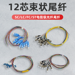 12芯束状尾纤SC/FC/LC/ST电信级单模光纤跳线尾纤终端盒专用熔纤盘束状尾纤