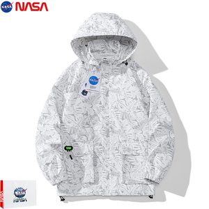 NASA潮牌美式冲锋衣男款春秋季男士外套薄款青少年工装机能迷彩服
