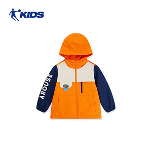 中国乔丹男童梭织风衣2024冬季新款小童防风洋气男孩外套T8347202