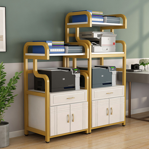 轻奢打印机桌子置物架落地移动办公室柜子电脑桌子置物柜放置架
