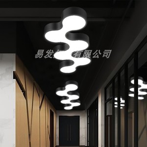 led波浪造型灯办公室灯健身房灯超市灯网咖灯创意个性异形店铺灯