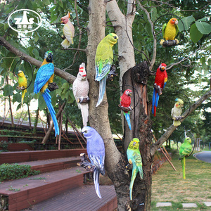 仿真鹦鹉挂件树脂户外庭院花园树上装饰品可爱动物工艺品壁挂吊环