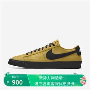 耐克鞋男新款nike Blazer Mid 纯黑红色开拓者低帮休闲定制女板鞋