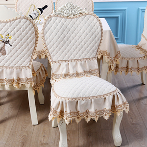 欧式套装圆桌布转盘通用椅子垫家用台布实木餐桌椅套餐椅套椅子套