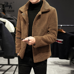 冬季短款羊毛呢大衣男青年加厚潮流帅气呢子夹克水貂绒双面穿外套