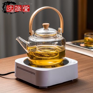 提梁茶壶家用大号普洱茶壶煮茶器耐热电陶炉烧水壶泡茶壶茶杯套装