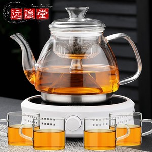 蒸煮两用茶壶电磁炉专用高档玻璃加厚耐热煮茶器泡茶壶蒸茶器套装