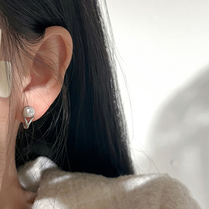 十里间【环扣】简约气质淡水珍珠银针耳扣百搭通勤耳环
