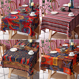 民族风棉麻桌布布艺东南亚酒吧餐厅台布长方形书桌茶几餐桌垫盖布