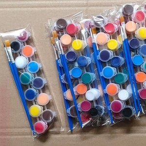 儿童绘画颜料3ml手绘diy丙烯颜料幼儿园美术画画涂色染料送笔新品