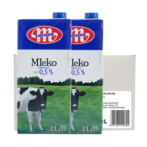 临期波兰原装进口Mlekovita脱脂牛奶1L*12整箱低脂纯牛奶商用箱装