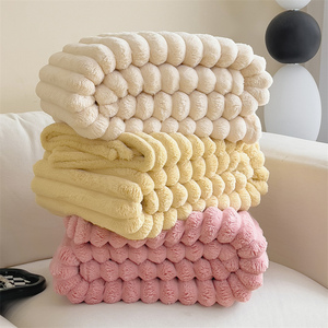 兔毛绒毛毯加厚冬季空调毯子办公室沙发午睡盖毯珊瑚绒床上用床单