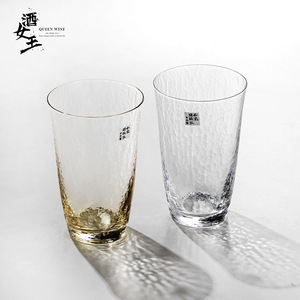 东洋佐佐木日本进口日式和风水杯手工锤纹水晶玻璃杯热水杯子送礼
