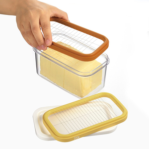 日本进口牛油收纳盒子 黄油带盖切割器 奶酪分割器芝士保存收纳盒