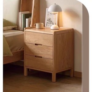 厂家直销实木床头柜北欧卧室收纳柜现代简约储物柜橡木三抽床边柜