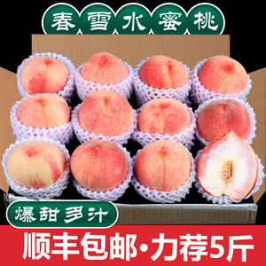 现货春雪水蜜桃桃子新鲜水果脆甜桃整箱应当季毛桃时令孕妇包邮10
