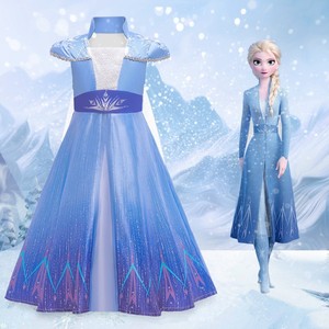 2023儿童礼服裙Frozen冰雪奇缘2艾莎公主蓬蓬裙cosplay儿童演出服