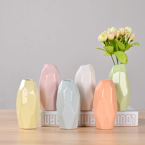 塑料花瓶房摔仿玻璃北欧粉色塑胶树脂客厅创意简约放干花的装饰品
