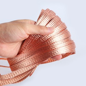 波软铜带防导电编织线软屏蔽 连接网扁带裸镀锡铜线套管接地铜线