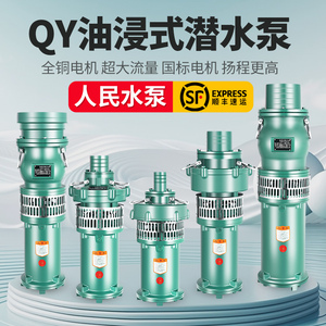 人民油浸式潜水泵三相380V上海高扬程大流量农用4寸6寸8寸抽水泵
