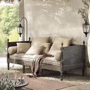 法式高端实木雕花沙发小户型客厅组合家具美式复古做旧三人沙发床
