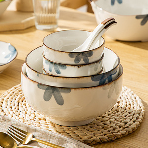 日式陶瓷喝汤碗家用6英寸碗大容量面碗泡面盛汤盆餐具2023新款