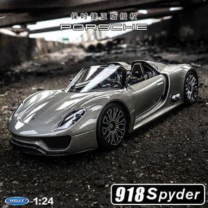 威利1:24保时捷车模 918跑车仿真合金敞篷汽车模型收藏玩具礼品